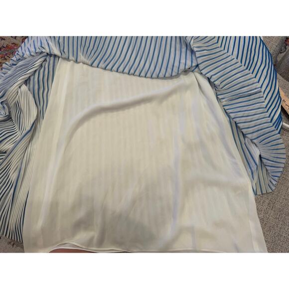 Max Studio Blue White Accordion Pleated Dress XS - Picture 10 of 10